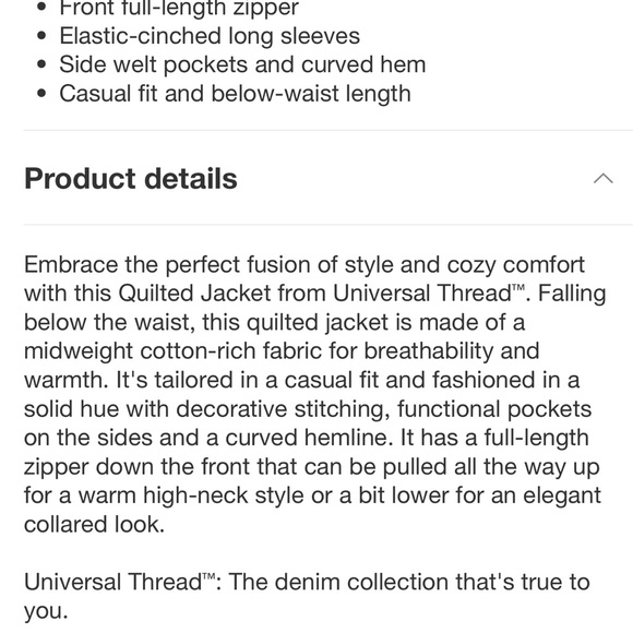 Quilted Jacket 1X - Picture 3 of 4